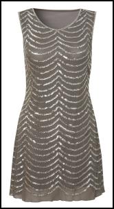 Apeicot AW11 - Silver Grey Sequin Shift Dress.