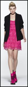 Blazer, Pink Lace Prom Dress.