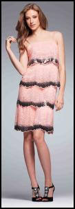 Pink & Black Teatro Beaded Sequin Dress.