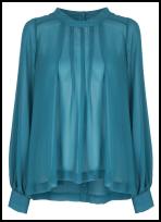 Teal Blue High Neck Blouse - NEXT.