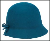 Teal Cloche Hat.