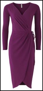 People Tree Purple Wrap Draped Dress.