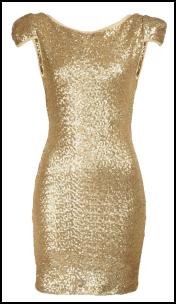 Fashion Union Gold Sequin Bodycon Dress.
