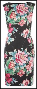Exotic Pink Flower Print Dress. 