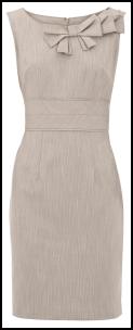 Oasis Beige Dress With Neckline Bow Feature.