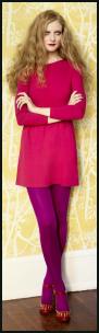 Colour Blocking - Pink Dress, Purple Pantyhose.