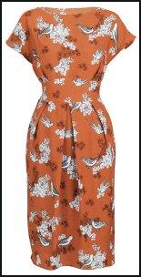 Orange Printed Dress In Style of Miu Miu Prints.