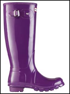Hunter Original Purple Welling Glossy Boot in Blackberry.