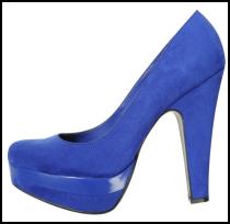 Beautiful Bright Blue Platform Court Shoes.