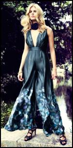 Monsoon AW11 - Teal Maxi Border Print Dress.
