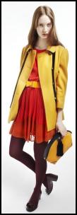 Topshop AW11 Yellow Black Trim Short Coat.