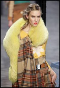 Sonia Rykiel Yellow Fur Heritage Tartan Look - Winter Fashions.