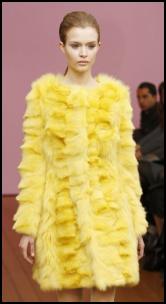 Philosophy - 60s Inspired Baby Doll Yellow Fur Coat.