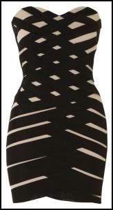 Body Con Black Bandage Wrap Dress.