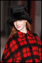 Red Black Check Tartan Cape.