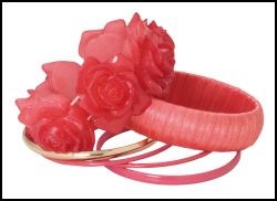 Pink Coral Red Rose Bangles.