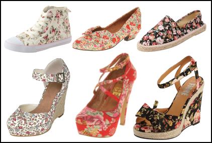 Ditsy Floral Fabric Flat Shoes