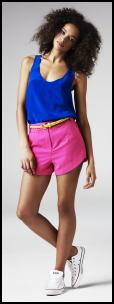 Electric Blue Mischa top �29.99, Gina Short Shorts �26.99. River Island SS11 .