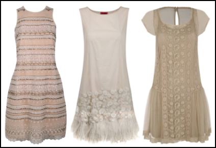 Feathers, Texture and Emboridery in Fashion Dresses - Monsoon.