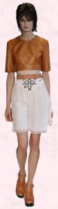 Tan Neutral Leather Top From Louise Goldin.