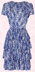 Ble Viscose Tiered Print Dress.