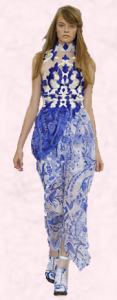 Blue Chinoiserie Designer Fashion.