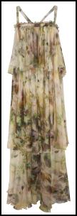  Watercolour Floral Tiered Chiffon Maxi Dress.