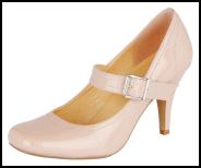 Nude Pink Bar Strap Mary Jane Shoe.