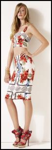 Printed Sun Bra Top & Pencil Skirt.
