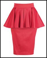 Marks & Spencer Red Peplum Skirt.