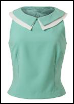 Penneys Double Collar Crepe Shell Top In Mint Green.