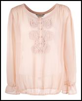 Nude Pink Long Sleeve Blouse.