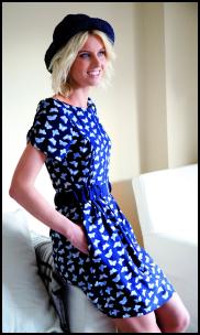 Cobalt Blue White Butterfly Dress.