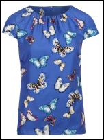 Blue White Butterfly Top.