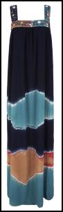 Terracotta, Blue, Black Maxi Dress.