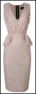  Pastel Pink Lace Peplum Dress.