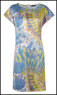 Isme Blue Feather Print Tunic Dress.