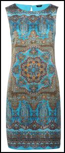  Blue Scarf Print Dress.