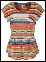 Saira Stripe Gathered Peplum Vest Top.