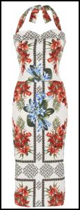 River Island SS12 Tropical Flower Fifties Tie Halter Neck Dress.