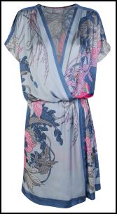 Wallis Pale Blue Scarf Print Dress.
