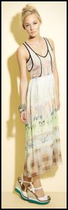 Miss Selfridge SS12 Summer Pastel  Maxi Border Print Dress.