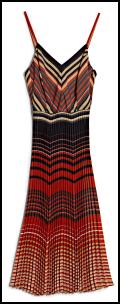 Strappy Stripe Pleated Dress.