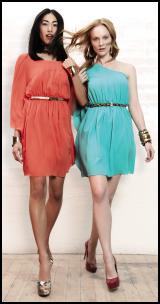 Turquoise Dress & Orange Tangerine Dress.