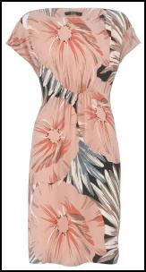 Peach/Grey Gathered Daisy Dress .