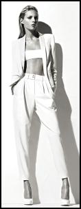 Anthony Vaccarello White Jacket, Bust Band & Pants.