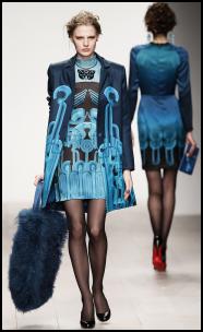 Holly Fulton Blue Digital Coat & Dress.