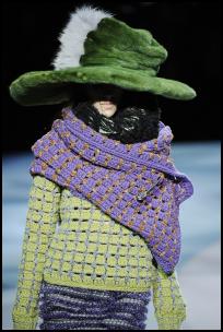Marc Jacobs Knitwear, Wrap and Floppy Hat.