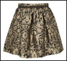 River Island Black Gold Brocade Skirt.