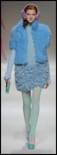 Colourful fur from Blugirl catwalk fashion.